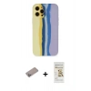 MARSİLYAN™- iPhone 12 Pro Max Kılıf Yadigar Çizgi - Siyah Mat Seramik Nano Ekran Koruyucu + Shine Kamera Lens Koruma Cam - SABE