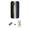 MARSİLYAN™- iPhone 12 Pro Max Kılıf Yadigar Çizgi - Siyah Mat Seramik Nano Ekran Koruyucu + Shine Kamera Lens Koruma Cam - SH