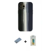 MARSİLYAN™- iPhone 12 Pro Max Kılıf Yadigar Çizgi - Siyah Polymer Nano Ekran Koruyucu + Gümüş Shine Kamera Lens Koruma Cam