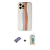 MARSİLYAN™- iPhone 12 Pro Max Kılıf Yadigar Çizgi - Siyah Polymer Nano Ekran Koruyucu + Metal Kamera Lens Koruma Cam - GD