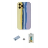 MARSİLYAN™- iPhone 12 Pro Max Kılıf Yadigar Çizgi - Siyah Polymer Nano Ekran Koruyucu + Shine Kamera Lens Koruma Cam - MI