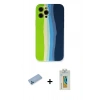 MARSİLYAN™- iPhone 12 Pro Max Kılıf Yadigar Çizgi - Siyah Polymer Nano Ekran Koruyucu + Shine Kamera Lens Koruma Cam - MI