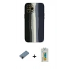 MARSİLYAN™- iPhone 12 Pro Max Kılıf Yadigar Çizgi - Siyah Polymer Nano Ekran Koruyucu + Shine Kamera Lens Koruma Cam - SH