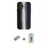MARSİLYAN™- iPhone 12 Pro Max Kılıf Yadigar Çizgi - Siyah Polymer Nano Ekran Koruyucu + Shine Kamera Lens Koruma Cam - SABE