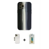 MARSİLYAN™- iPhone 12 Pro Max Kılıf Yadigar Çizgi - Siyah Polymer Nano Ekran Koruyucu + Shine Kamera Lens - GD