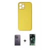 MARSİLYAN™- iPhone 12 Pro Max Kılıf Yadigar Klasik - Şeffaf 360 Full Body Arka Koruyucu + Neon Fosforlu Kamera Lens - BZ