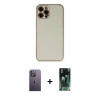 MARSİLYAN™- iPhone 12 Pro Max Kılıf Yadigar Klasik - Şeffaf 360 Full Body Arka Koruyucu + Neon Fosforlu Kamera Lens - BZ