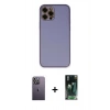 MARSİLYAN™- iPhone 12 Pro Max Kılıf Yadigar Klasik - Şeffaf 360 Full Body Arka Koruyucu + Neon Fosforlu Kamera Lens - BZ