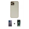 MARSİLYAN™- iPhone 12 Pro Max Kılıf Yadigar Klasik - Şeffaf 360 Full Body Arka Koruyucu + Neon Fosforlu Kamera Lens - MI
