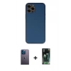 MARSİLYAN™- iPhone 12 Pro Max Kılıf Yadigar Klasik - Şeffaf 360 Full Body Arka Koruyucu + Neon Fosforlu Kamera Lens - MI