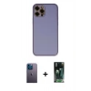 MARSİLYAN™- iPhone 12 Pro Max Kılıf Yadigar Klasik - Şeffaf 360 Full Body Arka Koruyucu + Neon Fosforlu Kamera Lens - MI