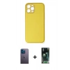 MARSİLYAN™- iPhone 12 Pro Max Kılıf Yadigar Klasik - Şeffaf 360 Full Body Arka Koruyucu + Neon Fosforlu Kamera Lens - MI