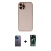 MARSİLYAN™- iPhone 12 Pro Max Kılıf Yadigar Klasik - Şeffaf 360 Full Body Arka Koruyucu + Neon Fosforlu Kamera Lens - MI