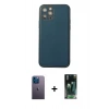 MARSİLYAN™- iPhone 12 Pro Max Kılıf Yadigar Klasik - Şeffaf 360 Full Body Arka Koruyucu + Neon Fosforlu Kamera Lens - MI