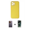 MARSİLYAN™- iPhone 12 Pro Max Kılıf Yadigar Klasik - Şeffaf 360 Full Body Arka Koruyucu + Neon Fosforlu Kamera Lens - SI
