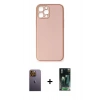 MARSİLYAN™- iPhone 12 Pro Max Kılıf Yadigar Klasik - Şeffaf 360 Full Body Arka Koruyucu + Neon Fosforlu Kamera Lens - SI
