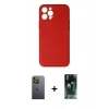 MARSİLYAN™- iPhone 12 Pro Max Kılıf Yadigar Klasik - Şeffaf 360 Full Body Arka Koruyucu + Neon Fosforlu Kamera Lens - YL