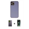 MARSİLYAN™- iPhone 12 Pro Max Kılıf Yadigar Klasik - Şeffaf 360 Full Body Arka Koruyucu + Neon Fosforlu Kamera Lens - YL