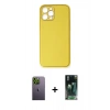 MARSİLYAN™- iPhone 12 Pro Max Kılıf Yadigar Klasik - Şeffaf 360 Full Body Arka Koruyucu + Neon Fosforlu Kamera Lens - YL