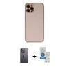 MARSİLYAN™- iPhone 12 Pro Max Kılıf Yadigar Klasik - Şeffaf Royal Nano Ekran Koruyucu + Neon Fosforlu Kamera Lens - BZ
