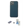 MARSİLYAN™- iPhone 12 Pro Max Kılıf Yadigar Klasik - Şeffaf Royal Nano Ekran Koruyucu + Renkli Kamera Lens Koruma Cam - PE