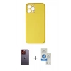 MARSİLYAN™- iPhone 12 Pro Max Kılıf Yadigar Klasik - Şeffaf Royal Nano Ekran Koruyucu + Neon Fosforlu Kamera Lens - TU