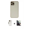 MARSİLYAN™- iPhone 12 Pro Max Kılıf Yadigar Klasik - Şeffaf Temperli Cam Ekran Koruyucu + Shine Kamera Lens - GD