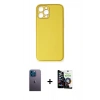 MARSİLYAN™- iPhone 12 Pro Max Kılıf Yadigar Klasik - Şeffaf Temperli Cam Ekran Koruyucu + Neon Fosforlu Kamera Lens - MI