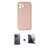 MARSİLYAN™- iPhone 12 Pro Max Kılıf Yadigar Klasik - Şeffaf Temperli Cam Ekran Koruyucu + Neon Fosforlu Kamera Lens - MI