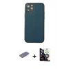 MARSİLYAN™- iPhone 12 Pro Max Kılıf Yadigar Klasik - Şeffaf Temperli Cam Ekran Koruyucu + Renkli Kamera Lens Koruma Cam - MI