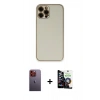 MARSİLYAN™- iPhone 12 Pro Max Kılıf Yadigar Klasik - Şeffaf Temperli Cam Ekran Koruyucu + Neon Fosforlu Kamera Lens - TU
