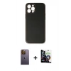MARSİLYAN™- iPhone 12 Pro Max Kılıf Yadigar Klasik - Şeffaf Temperli Cam Ekran Koruyucu + Neon Fosforlu Kamera Lens - SI