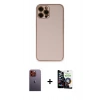 MARSİLYAN™- iPhone 12 Pro Max Kılıf Yadigar Klasik - Şeffaf Temperli Cam Ekran Koruyucu + Neon Fosforlu Kamera Lens - TU