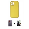 MARSİLYAN™- iPhone 12 Pro Max Kılıf Yadigar Klasik - Şeffaf Temperli Cam Ekran Koruyucu + Neon Fosforlu Kamera Lens - TU