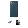 MARSİLYAN™- iPhone 12 Pro Max Kılıf Yadigar Klasik - Şeffaf Temperli Cam Ekran Koruyucu + Renkli Kamera Lens Koruma Cam - PE