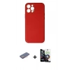 MARSİLYAN™- iPhone 12 Pro Max Kılıf Yadigar Klasik - Şeffaf Temperli Cam Ekran Koruyucu + Renkli Kamera Lens Koruma Cam - PE