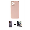 MARSİLYAN™- iPhone 12 Pro Max Kılıf Yadigar Klasik - Şeffaf Temperli Cam Ekran Koruyucu + Sarı Neon Fosforlu Kamera Lens