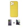 MARSİLYAN™- iPhone 12 Pro Max Kılıf Yadigar Klasik - Şeffaf Temperli Cam Ekran Koruyucu + Neon Fosforlu Kamera Lens - YL