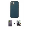 MARSİLYAN™- iPhone 12 Pro Max Kılıf Yadigar Klasik - Şeffaf Temperli Cam Ekran Koruyucu + Neon Fosforlu Kamera Lens - YL