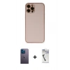 MARSİLYAN™- iPhone 12 Pro Max Kılıf Yadigar Klasik - Şeffaf Uv Polymer Nano Ekran Koruyucu + Neon Fosforlu Kamera Lens - MI