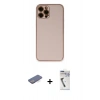 MARSİLYAN™- iPhone 12 Pro Max Kılıf Yadigar Klasik - Şeffaf Uv Polymer Nano Ekran Koruyucu + Renkli Kamera Lens Koruma Cam - MI