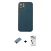 MARSİLYAN™- iPhone 12 Pro Max Kılıf Yadigar Klasik - Şeffaf Uv Polymer Nano Ekran Koruyucu + Metal Kamera Lens Koruma Cam - KI