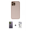 MARSİLYAN™- iPhone 12 Pro Max Kılıf Yadigar Klasik - Şeffaf Uv Polymer Nano Ekran Koruyucu + Neon Fosforlu Kamera Lens - YL