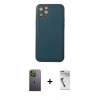 MARSİLYAN™- iPhone 12 Pro Max Kılıf Yadigar Klasik - Şeffaf Uv Polymer Nano Ekran Koruyucu + Neon Fosforlu Kamera Lens - YL