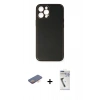 MARSİLYAN™- iPhone 12 Pro Max Kılıf Yadigar Klasik - Şeffaf Uv Polymer Nano Ekran Koruyucu + Renkli Kamera Lens Koruma Cam - TU