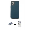 MARSİLYAN™- iPhone 12 Pro Max Kılıf Yadigar Klasik - Şeffaf Uv Polymer Nano Ekran Koruyucu + Renkli Kamera Lens Koruma Cam - YL