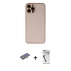 MARSİLYAN™- iPhone 12 Pro Max Kılıf Yadigar Klasik - Şeffaf Uv Polymer Nano Ekran Koruyucu + Renkli Kamera Lens Koruma Cam - TU