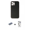 MARSİLYAN™- iPhone 12 Pro Max Kılıf Yadigar Klasik - Şeffaf Uv Polymer Nano Ekran Koruyucu + Renkli Kamera Lens Koruma Cam - YL