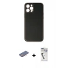 MARSİLYAN™- iPhone 12 Pro Max Kılıf Yadigar Klasik - Şeffaf Uv Polymer Nano Ekran Koruyucu + Renkli Kamera Lens Koruma Cam - PE