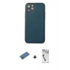 MARSİLYAN™- iPhone 12 Pro Max Kılıf Yadigar Klasik - Şeffaf Uv Polymer Nano Ekran Koruyucu + Shine Kamera Lens Koruma Cam - GD